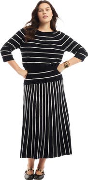 June + Vie Scallop Trim Wrap Sweater