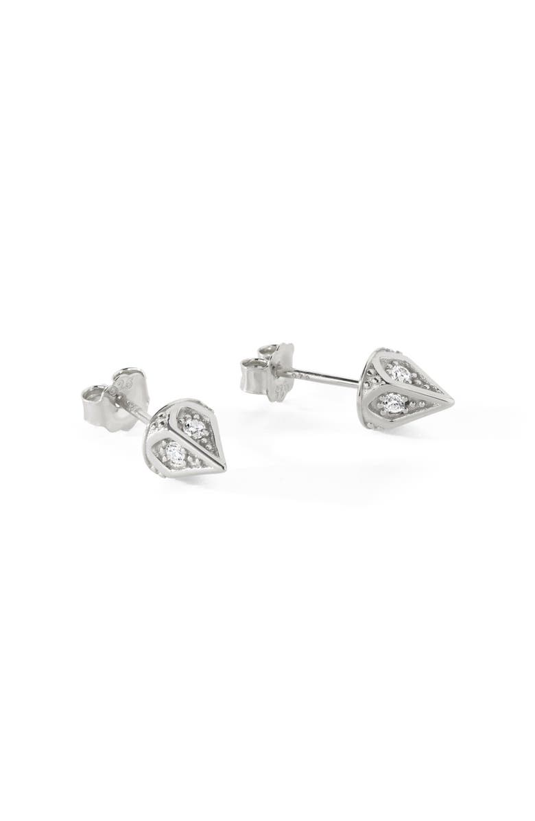 Ora Ana The Dagger Stud Earrings, Main, color, Sterling Silver/White Cz