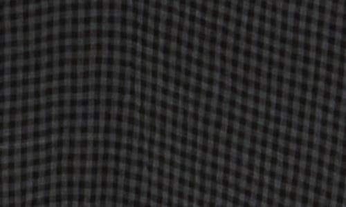 EILEEN FISHER EILEEN FISHER CHECK PRINT LINEN BLEND SHIRTDRESS