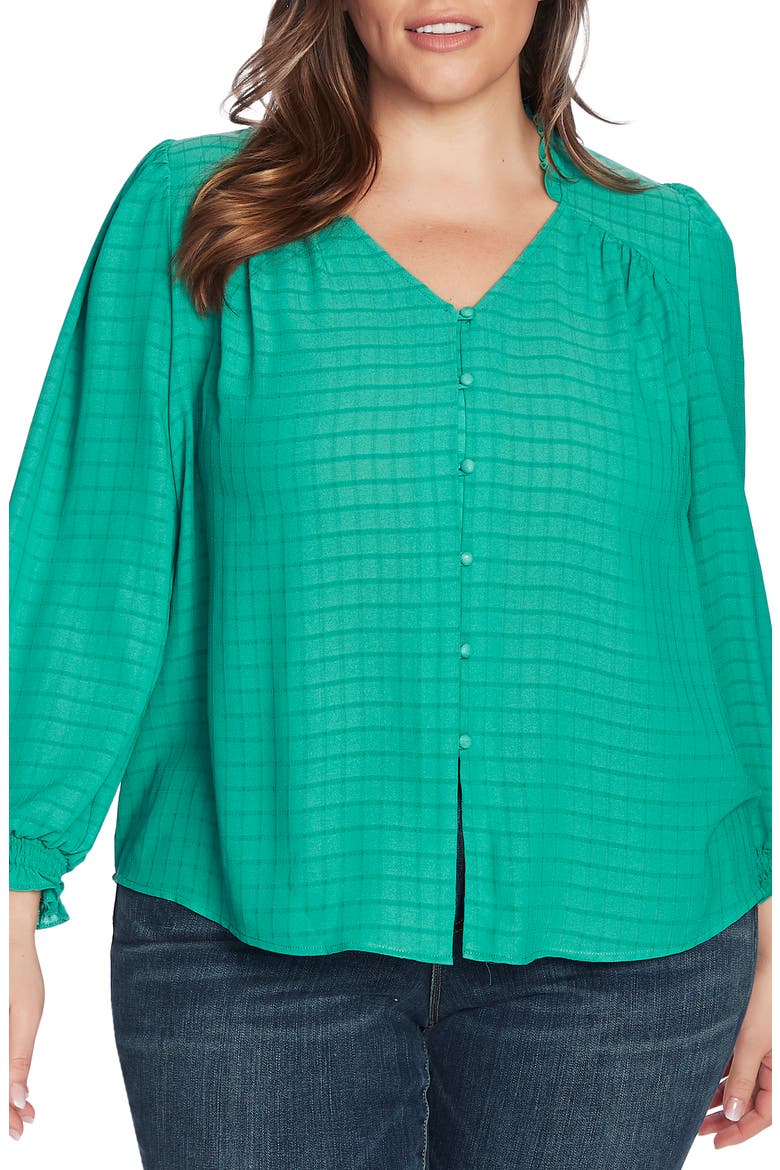 Button Front Top, Main, color, FRESH GRASS
