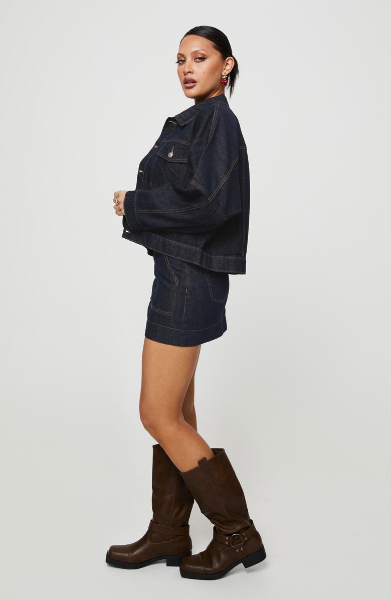 Princess Polly Hughes Patch Pocket Denim Miniskirt, Alternate, color, 