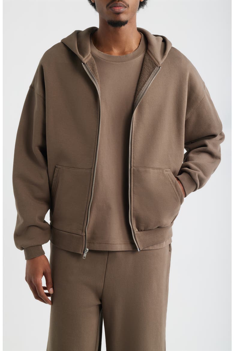 Core Zip Hoodie, Main, color, VINTAGE BROWN