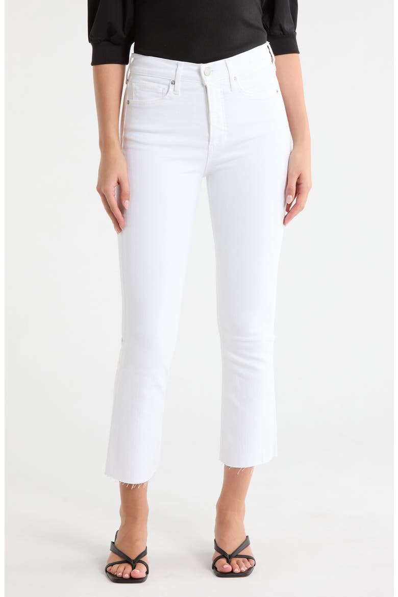 Carly Raw Hem Kick Flare Leg Jeans, Main, color, WHITE