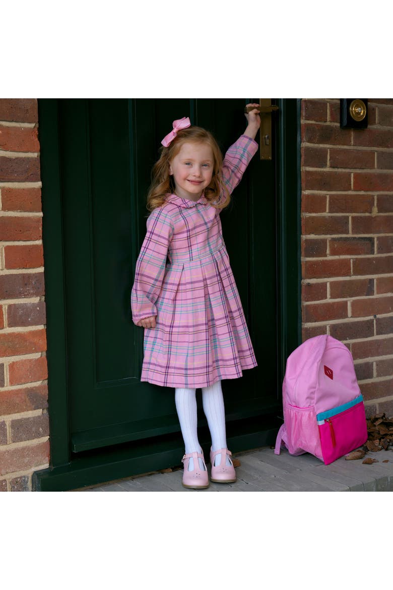 Pink Check Pleated Dress, Alternate, color, Pink