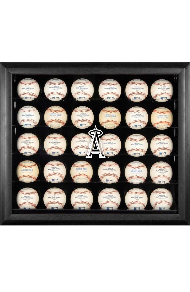 FANATICS AUTHENTIC Los Angeles Angels Logo Black Framed 30-Ball Display Case, Main, color, 