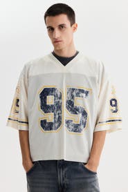 H&M Oversized Fit Printed Mesh T-shirt