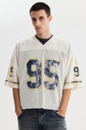 H&M Oversized Fit Printed Mesh T-shirt