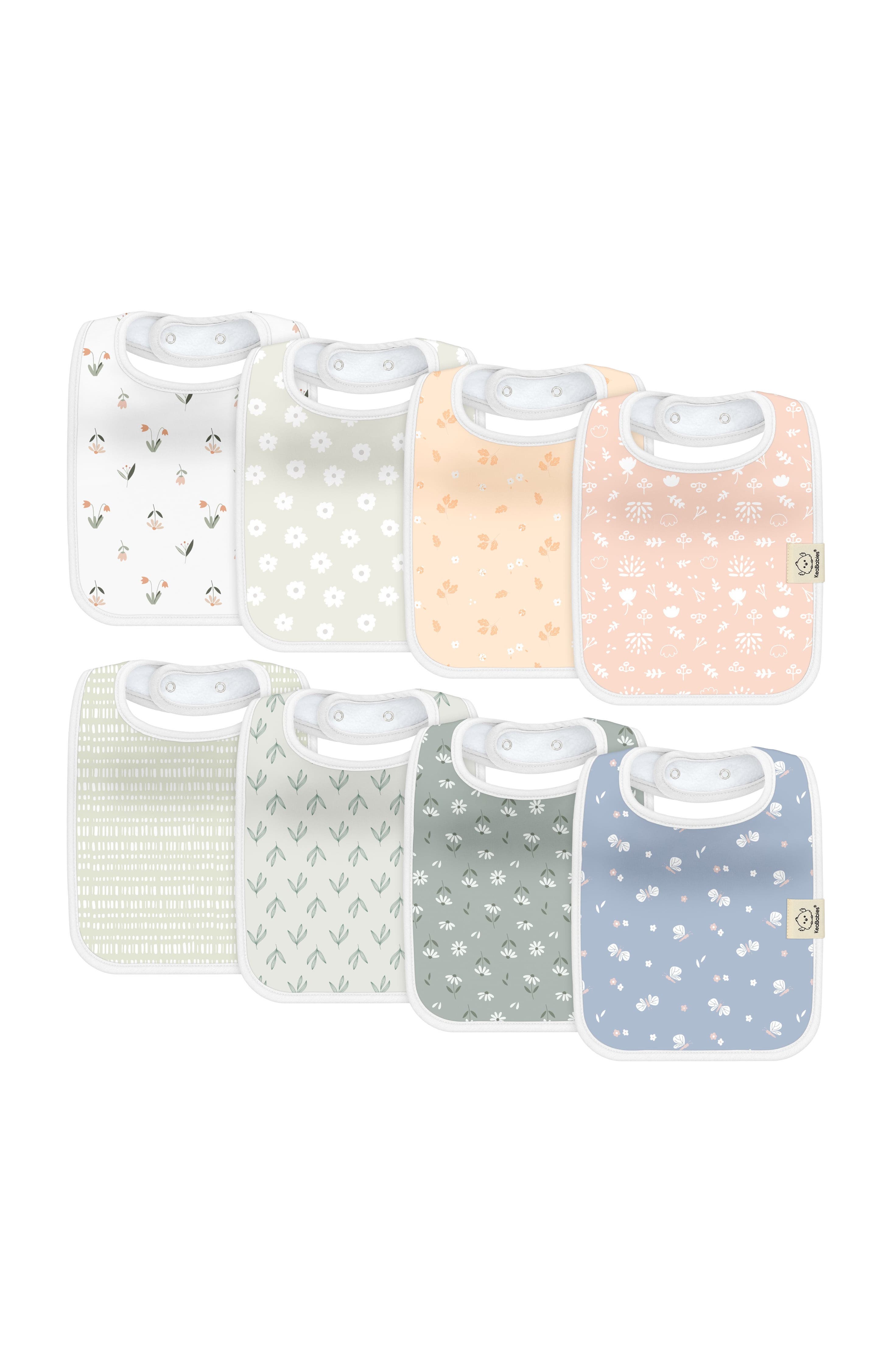 KeaBabies 8-Pack Coast Drool Bibs in Fleur 