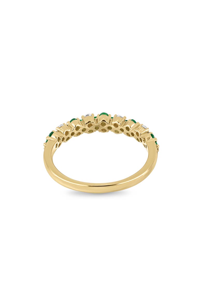 18K Gold El Mar Gemstone & Diamond Band Ring (Online Trunk Show), Alternate, color, 18K YG/ DIAMOND/ EMERALD