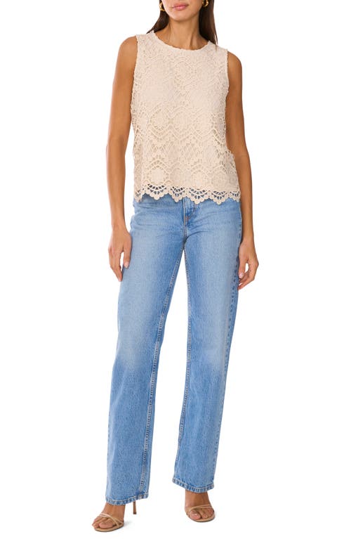 Vince Camuto Guipure Lace Sleeveless Top In Brown