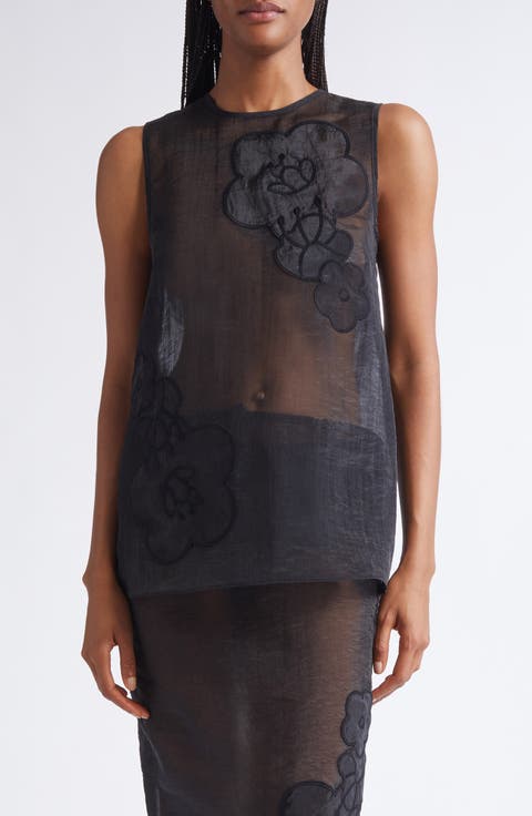 Alba Liquid Myrtia Sheer Organza Tank