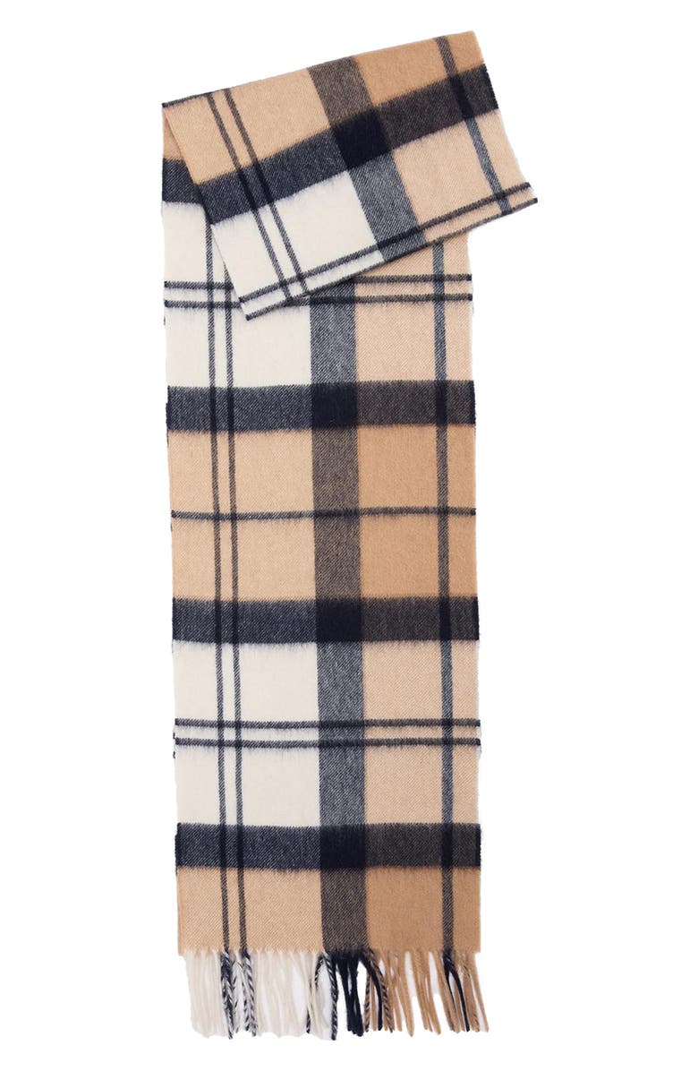 Barbour Tartan Cashmere Scarf, Alternate, color, Hessian Navy