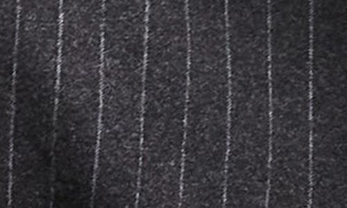 Topman Premium Pinstripe Wool Blend Harrington Jacket In Charcoal-navy In Charcoal