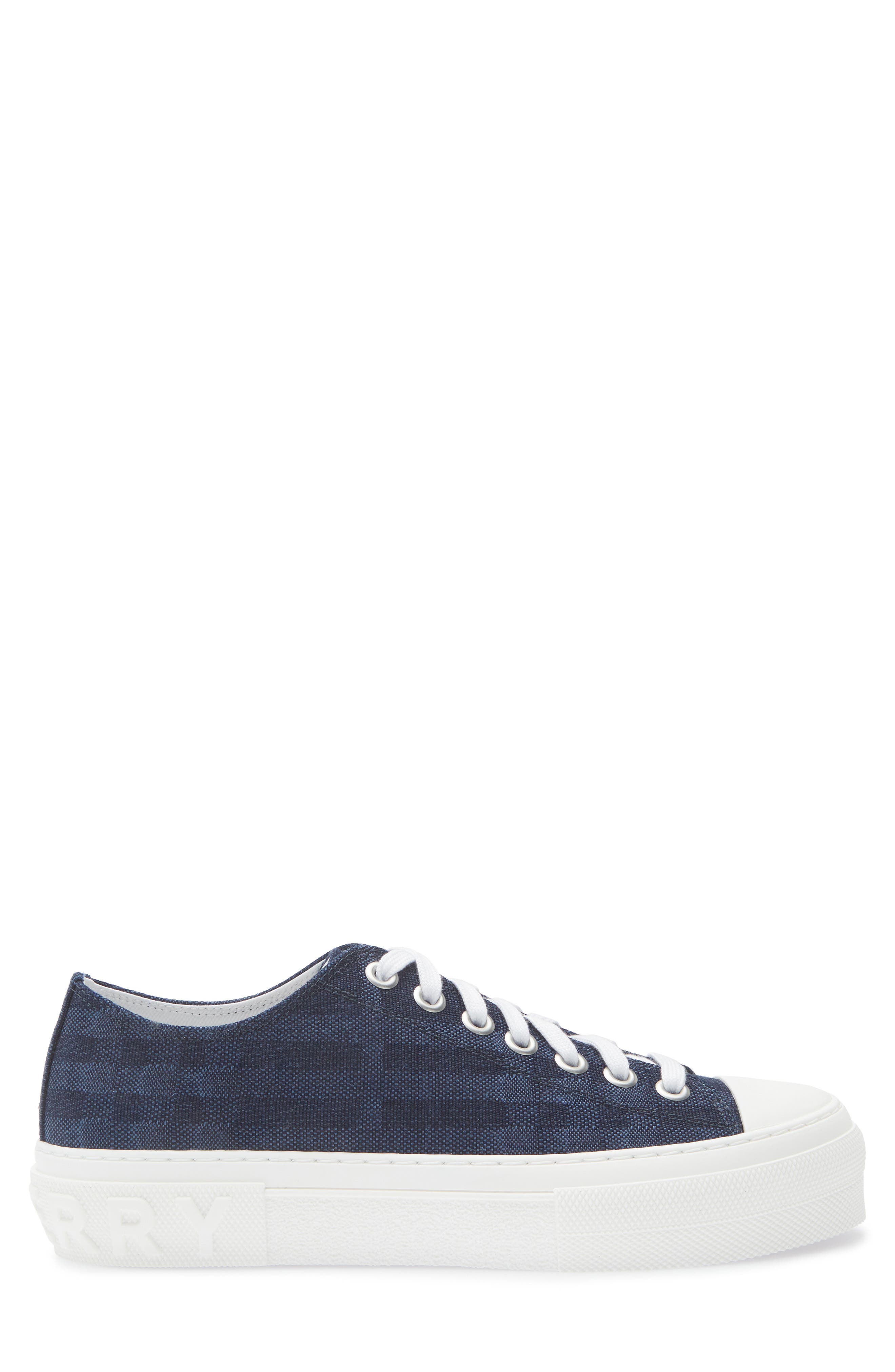 Burberry Jack Check Low Top Sneaker, Alternate, color, Navy
