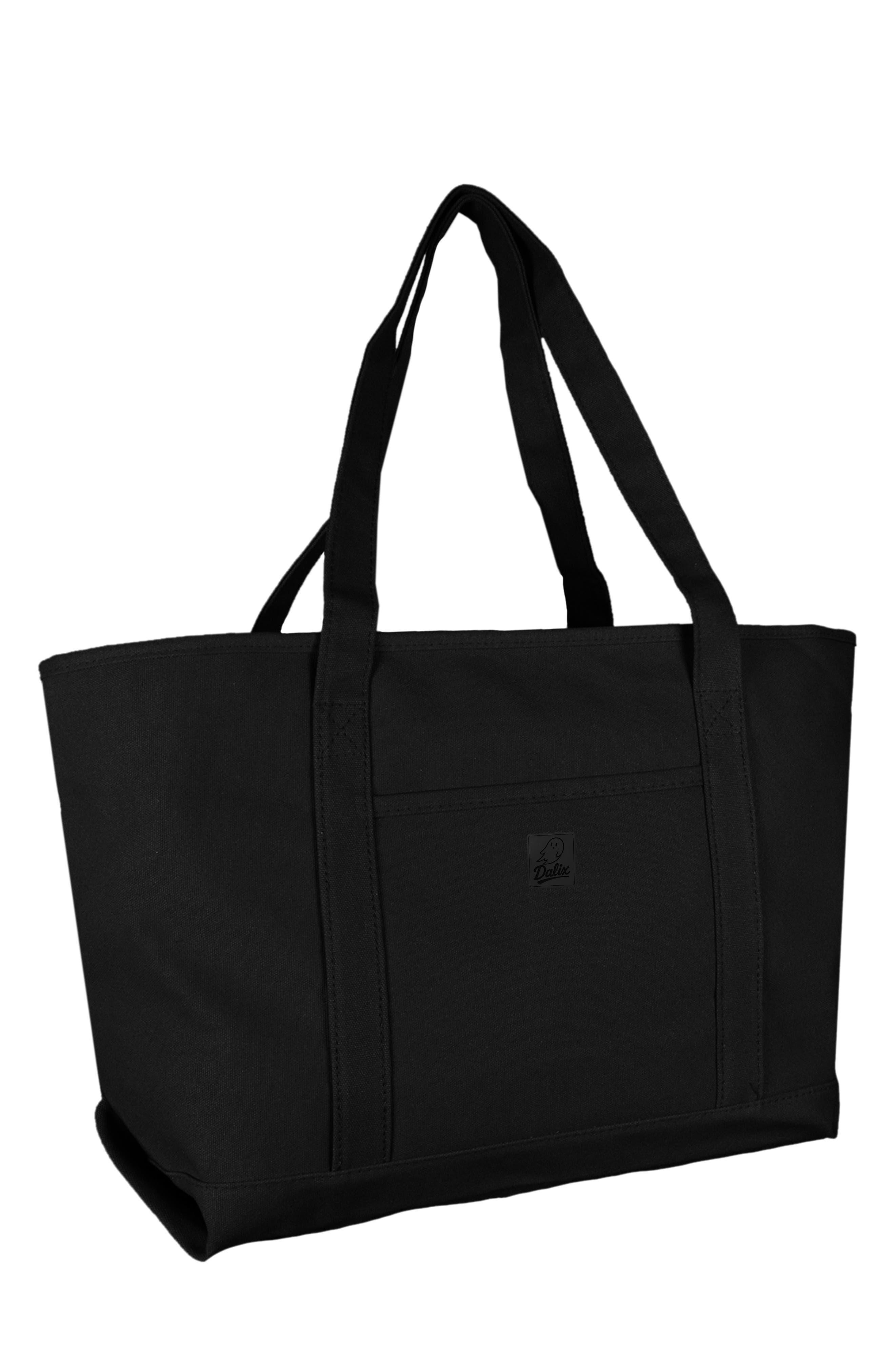 Dalix Ghost 23" Carryall Canvas Tote Bag, Main, color, Black