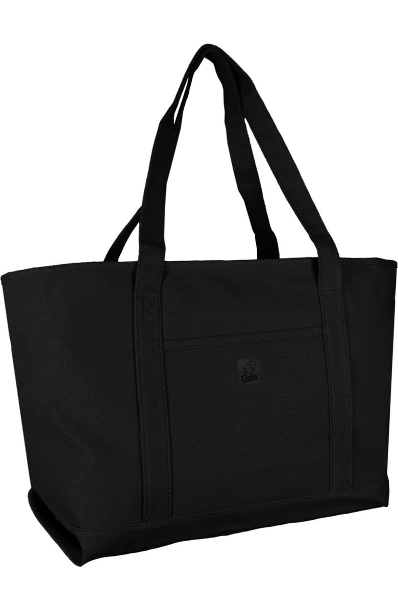 Dalix Ghost 23" Carryall Canvas Tote Bag, Main, color, Black