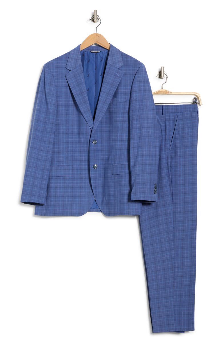 Nautica Blue Plaid Notch Lapel Suit, Alternate, color, 
