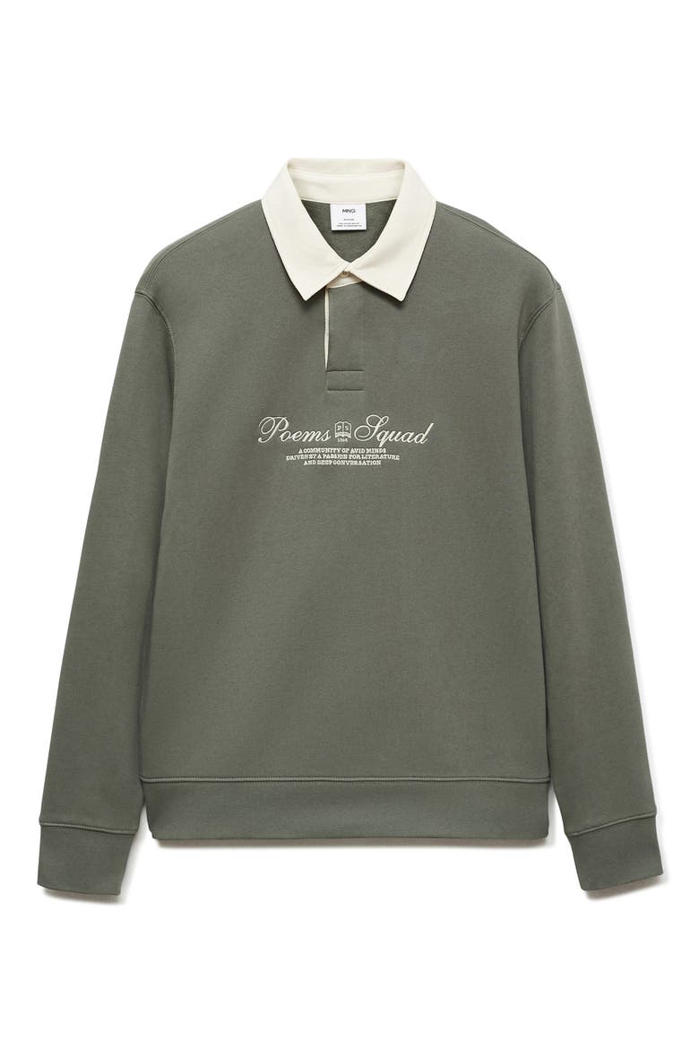 Poems Squad Cotton Polo Sweatshirt, Alternate, color, GREEN