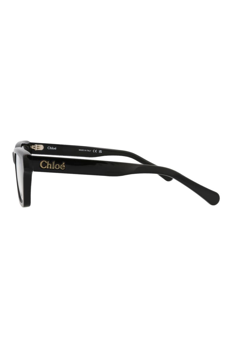 51mm Square Optical Glasses, Alternate, color, BLACK BLACK TRANSPARENT