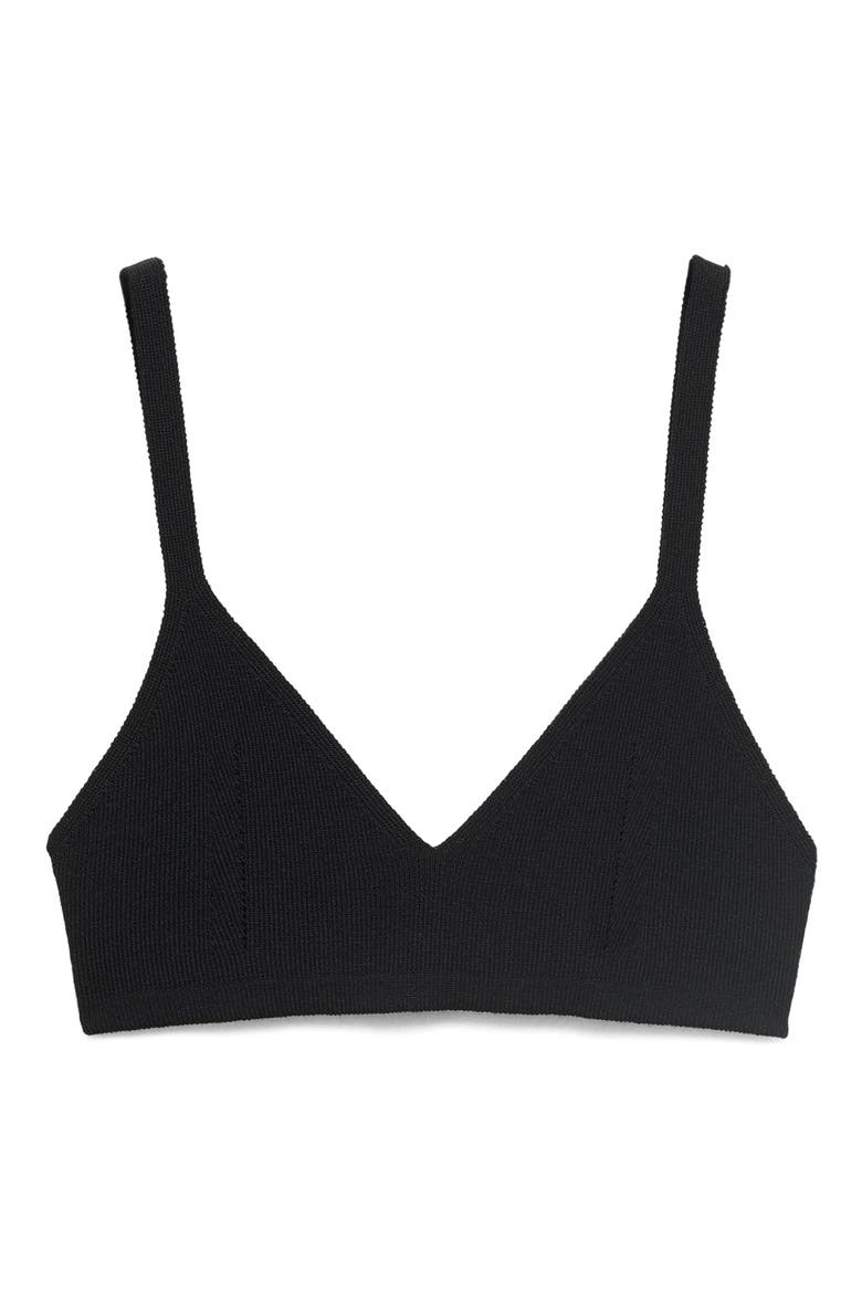 Knit Cropped Top, Alternate, color, BLACK