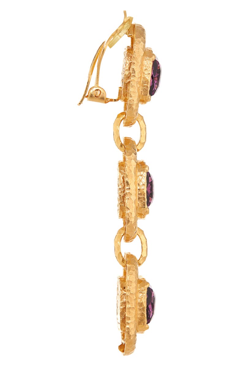 Oscar de la Renta Rectangle Crystal Triple Drop Earrings, Alternate, color,