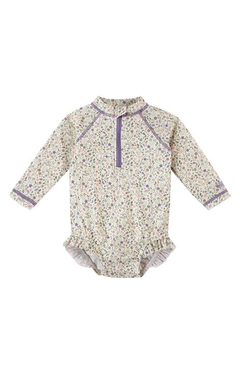 Long Sleeve Ruffle Legged Swim Suit (Baby)