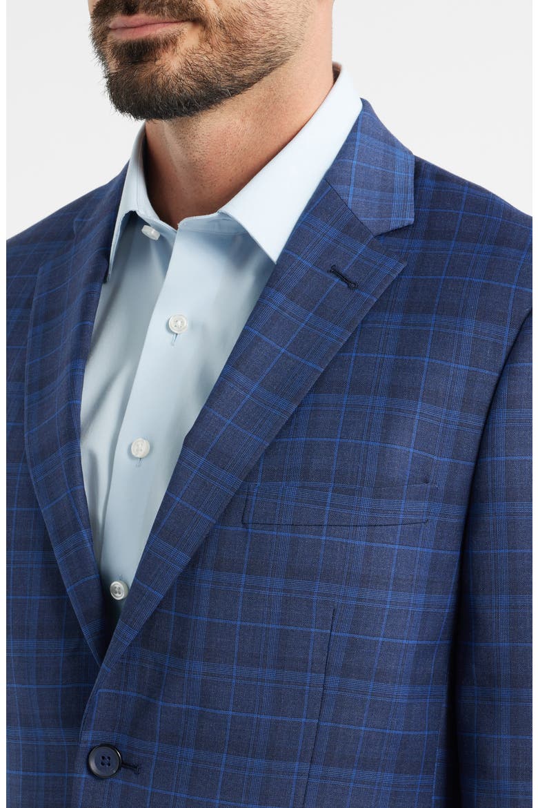 Blue Plaid Wool Blend Suit, Alternate, color, NAVY