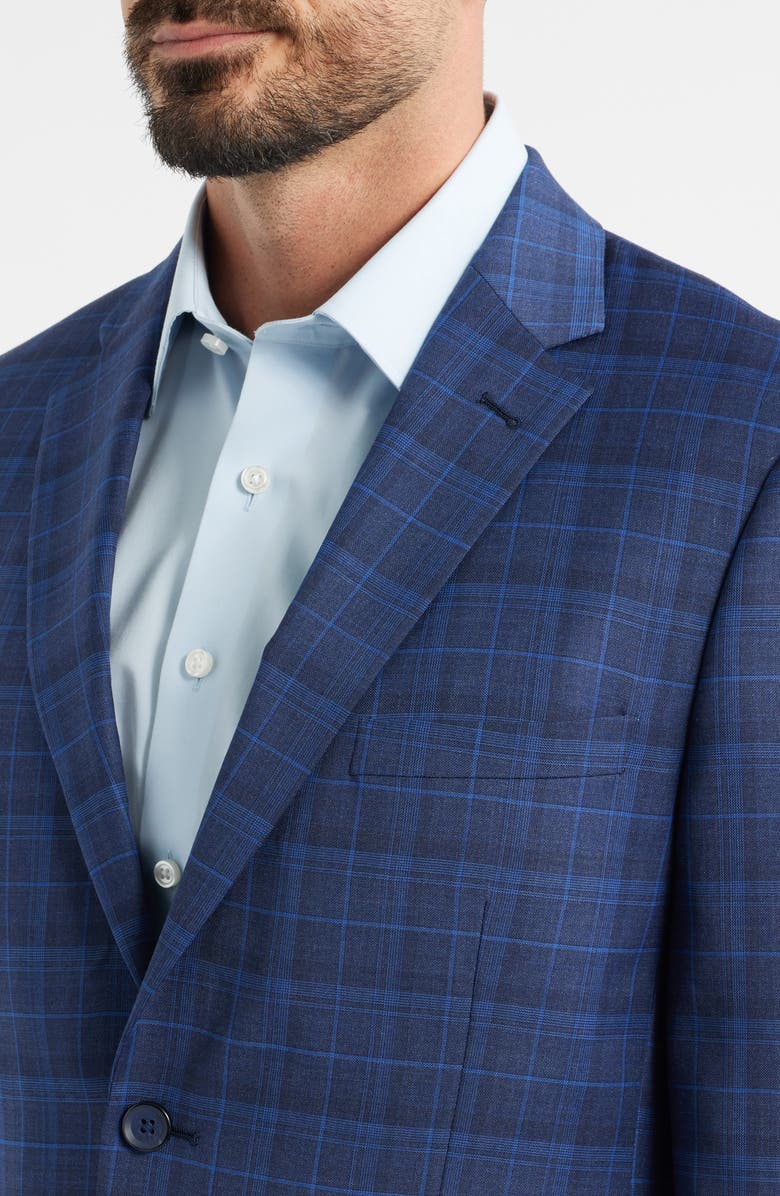 DANIEL HECHTER Blue Plaid Wool Blend Suit, Alternate, color, Navy