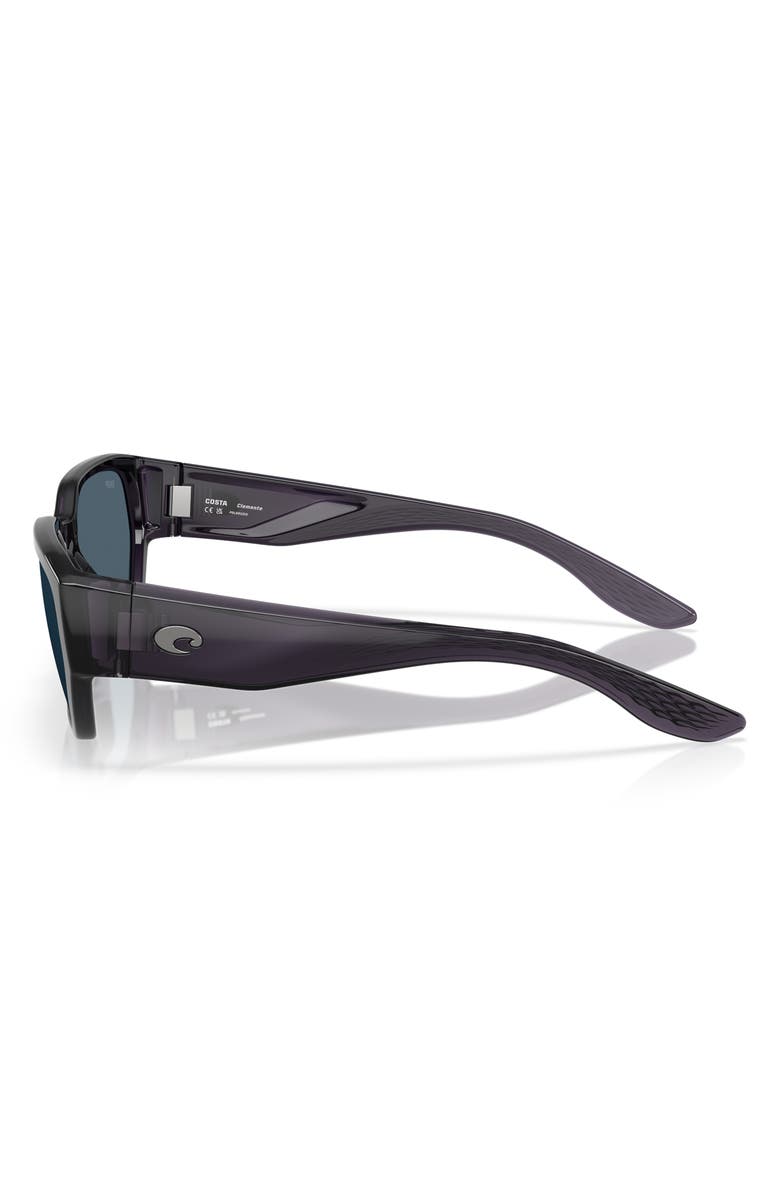 Costa Del Mar Clemente 58mm Polarized Rectangular Sunglasses, Alternate, color, Deep Purple/ Gray 580P