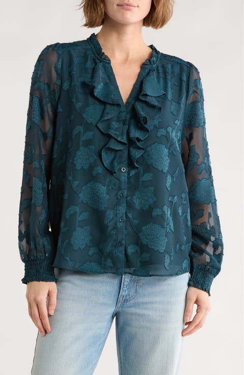 Romantic Ruffle Button-Up Shirt