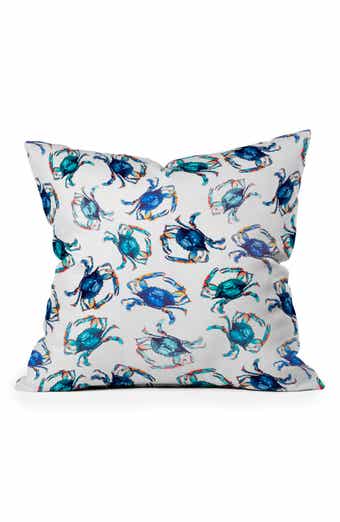 Blue Crab Square Throw Pillow