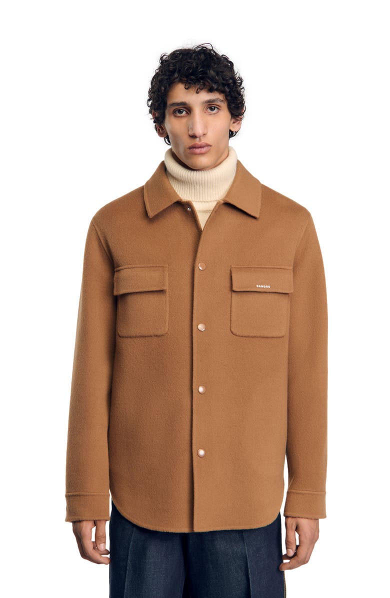 SANDRO Double-faced overshirt, Alternate, color, 