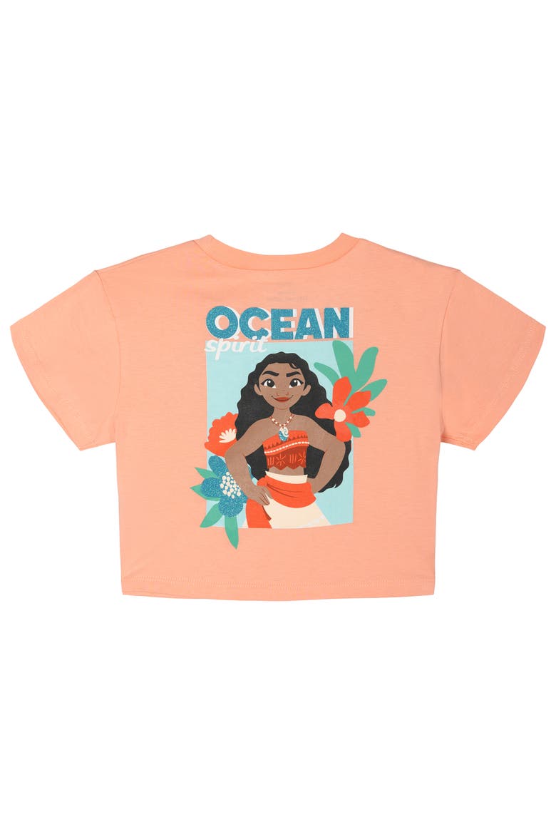 Moana Glitter T-Shirt and Tutu Leggings Set, Alternate, color, Moana Coral Teal