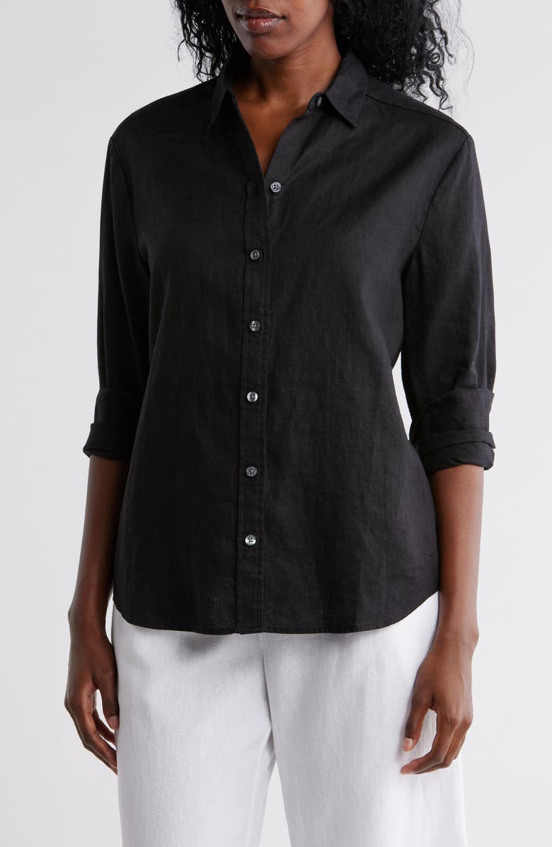 Tommy Bahama Two Palms Long Sleeve Linen Button-Up Shirt, Main, color,