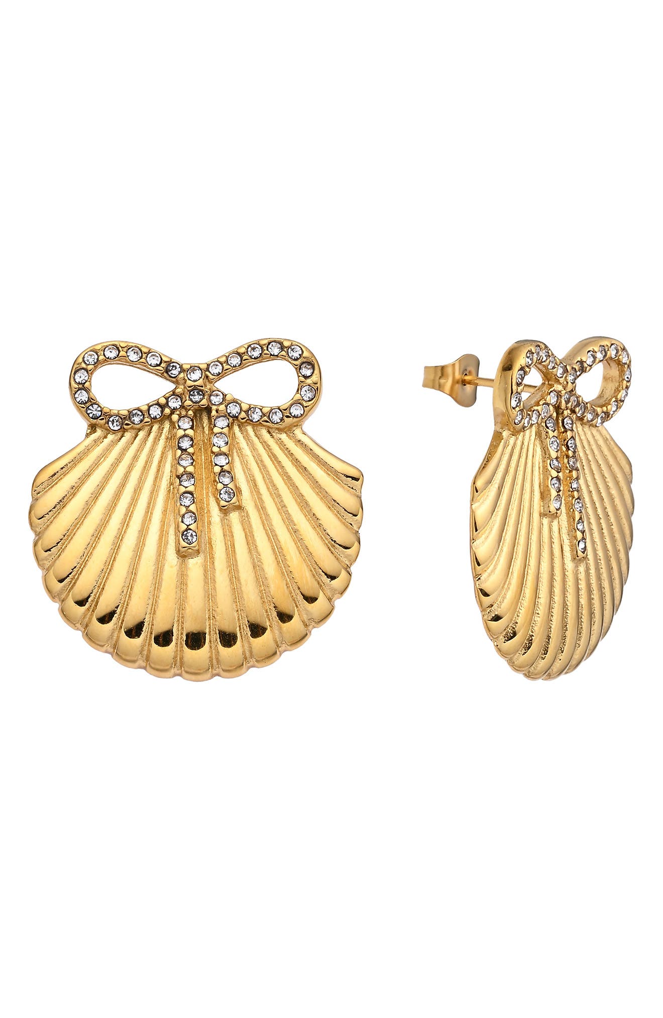 EYE CANDY LOS ANGELES Eliana Shell Bow Earrings