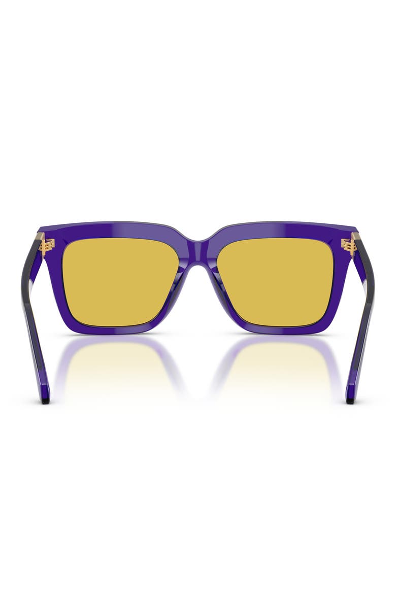 55mm Square Sunglasses, Alternate, color, TRANSPARENT VIOLET / YELLOW
