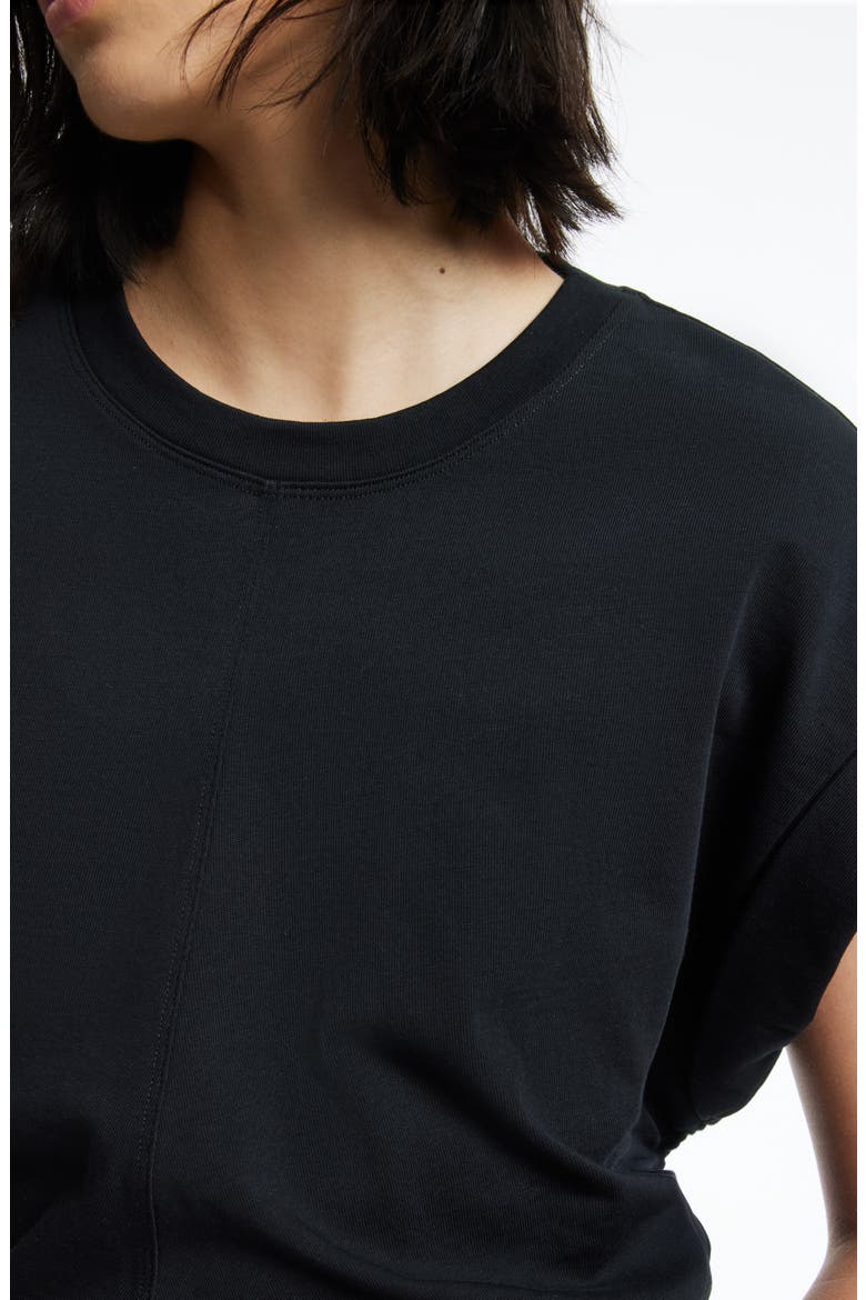 Mira Cinched Side T-Shirt, Alternate, color, BLACK