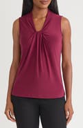 KASPER Knot Front Sleeveless Top