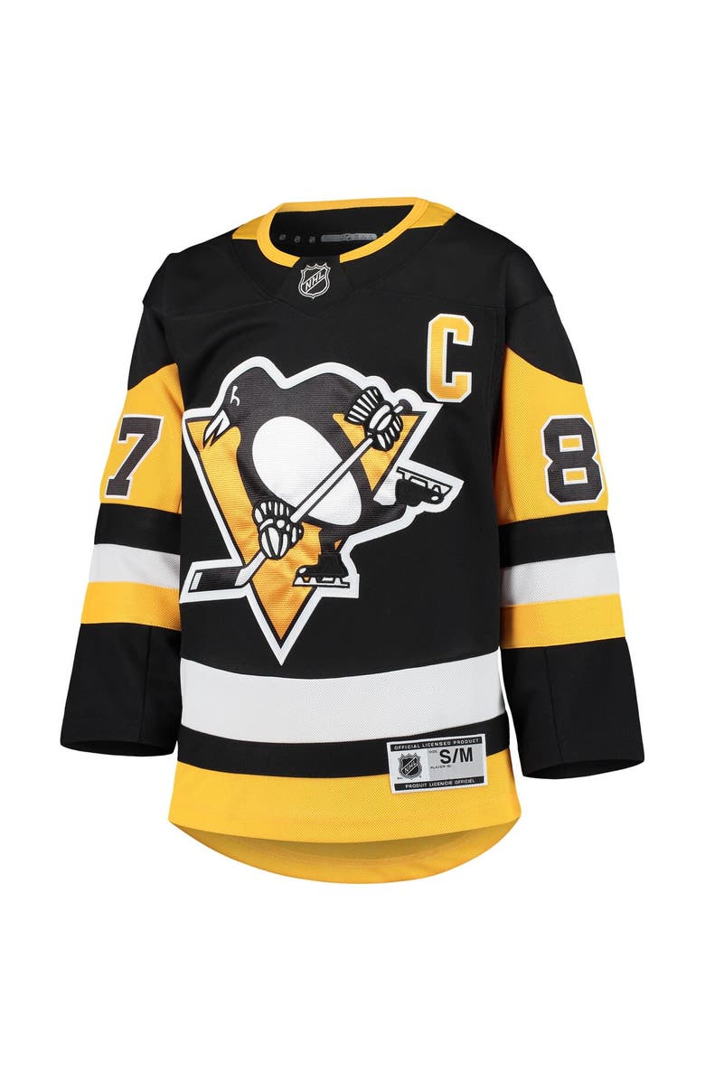 Outerstuff Youth Sidney Crosby Black Pittsburgh Penguins Premier Player Jersey, Alternate, color,