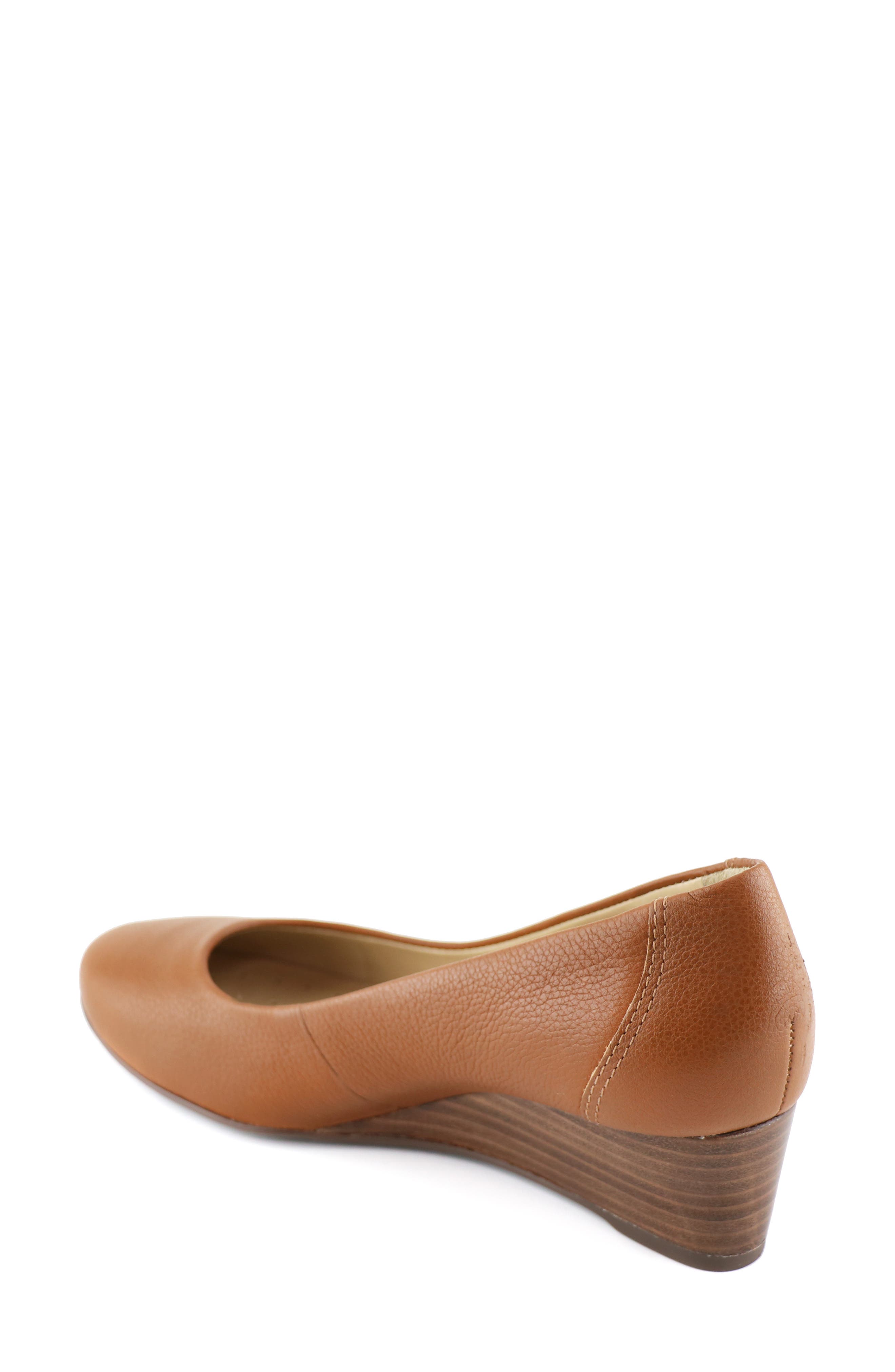 Prospect Leather Wedge Pump, Alternate, color, COGNAC NAPA SOFT