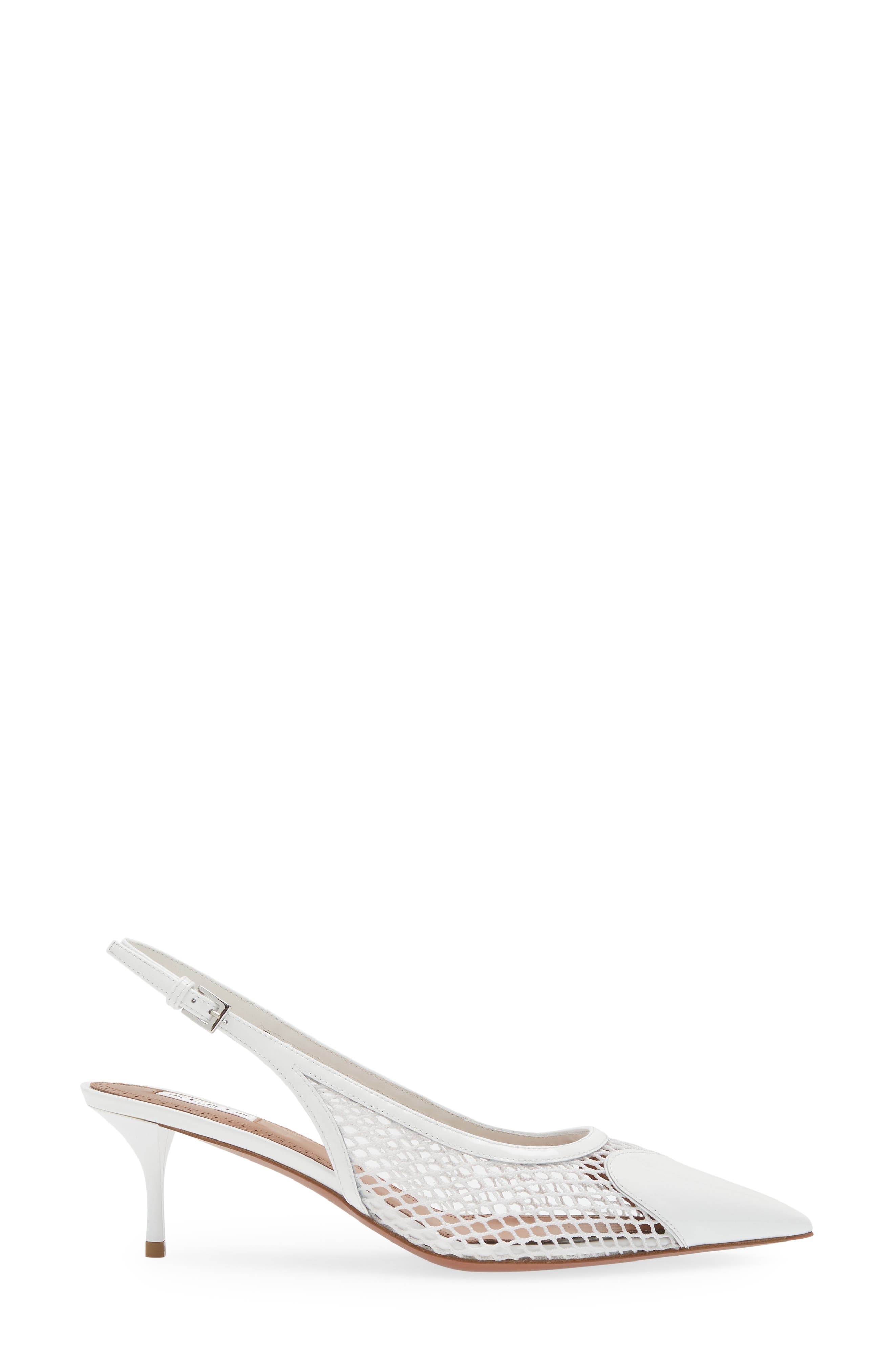 Alaïa Heart Fishnet Kitten Heel Slingback Pump, Alternate, color, 
