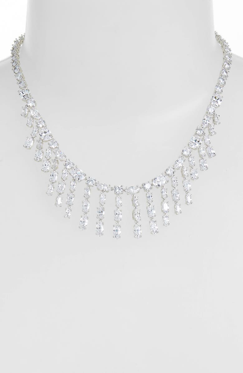 Nordstrom Cubic Zirconia Fringe Necklace, Alternate, color, 