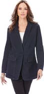 Roaman's Plus Size Denim Boyfriend Blazer