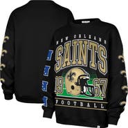 '47 Women's '47  Black New Orleans Saints Go Big Oversized Pullover Sweatshirt