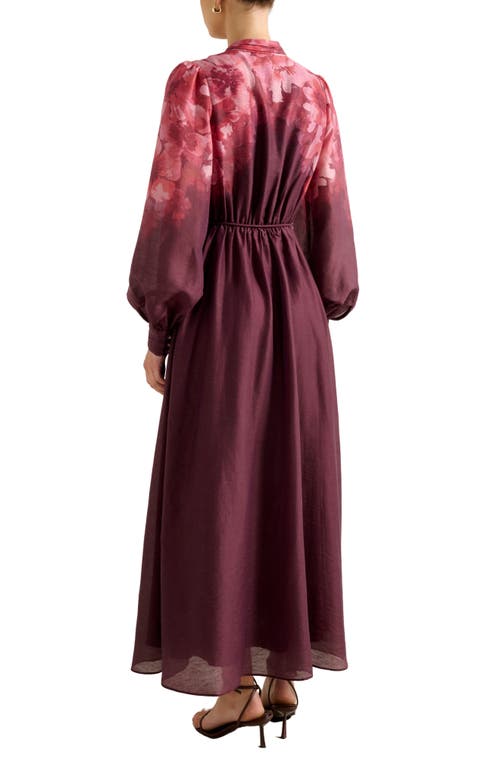 Ever New Camilla Long Sleeve Maxi Dress In Burgundy