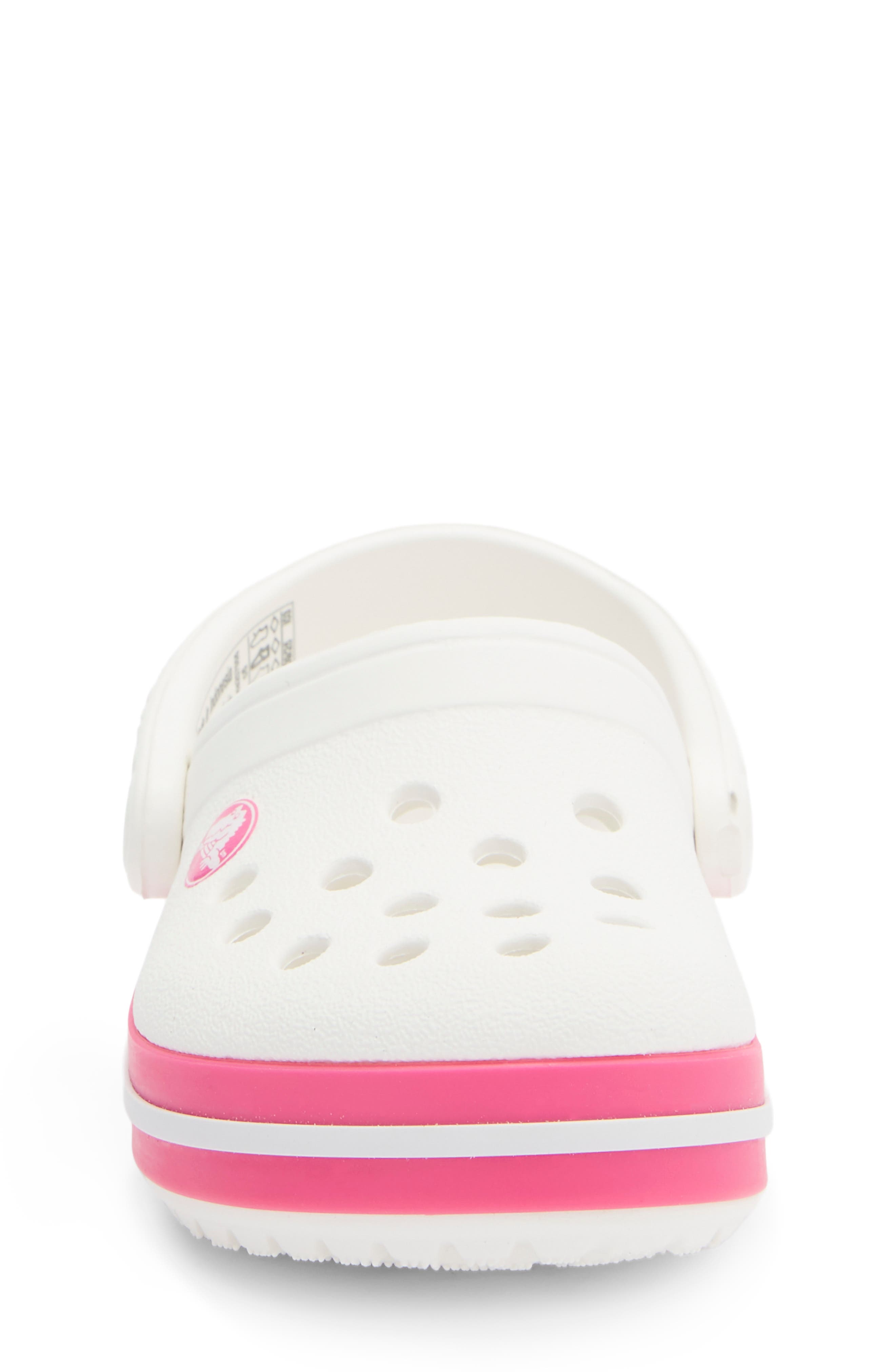 CROCS Kids' CrocBand Clog, Alternate, color, White/ Pink Crush