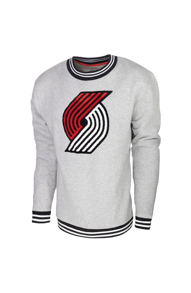 Stadium Essentials Men's Stadium Essentials Heather Gray Portland Trail Blazers Club Level Pullover Sweatshirt, Alternate, color, Heather Gray