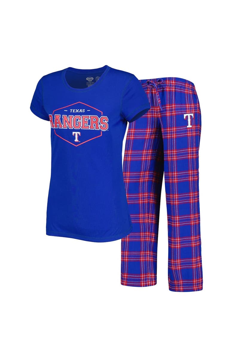 CONCEPTS SPORT Women's Concepts Sport Royal/Red Texas Rangers Badge T-Shirt & Pajama Pants Sleep Set, Main, color, 