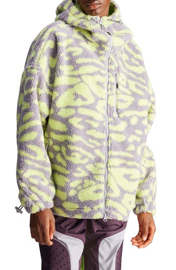 Adidas By Stella Mccartney Jacquard Fleece Jacket In Gray