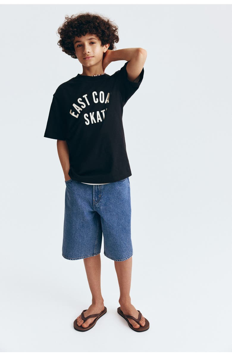 H&M Loose-fit printed t-shirt, Main, color, Black/East Coast